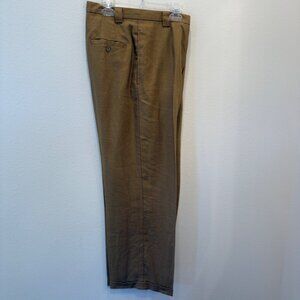 Gap Women's Pants Size 6 Trouser 100% Linen Pleated Cuffed Hem Front Pockets